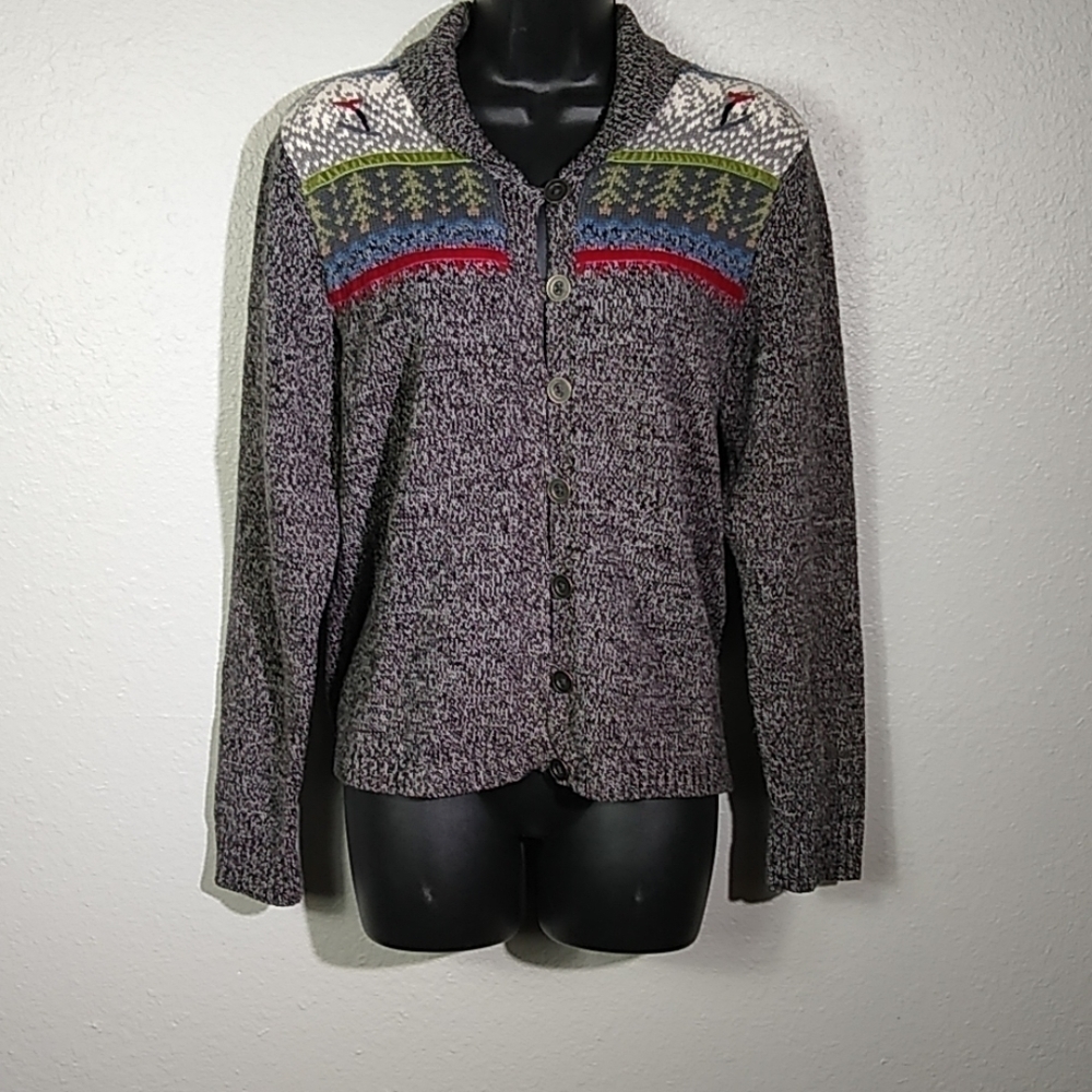 Woolrich Vintage Nordic Fair Isle Ski Cardigan Md‎